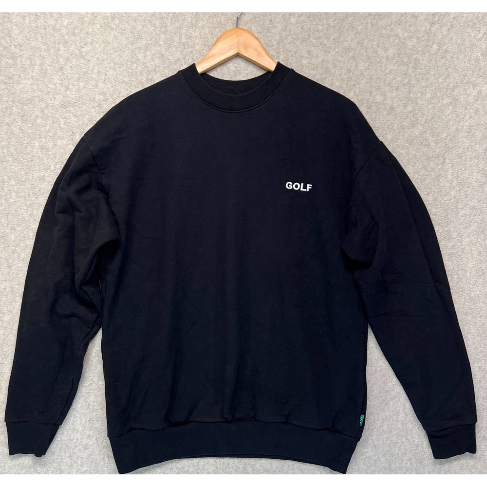 Golf Wang Crewneck Sweatshirt Pullover Embroidered Logo Black Streetwear L